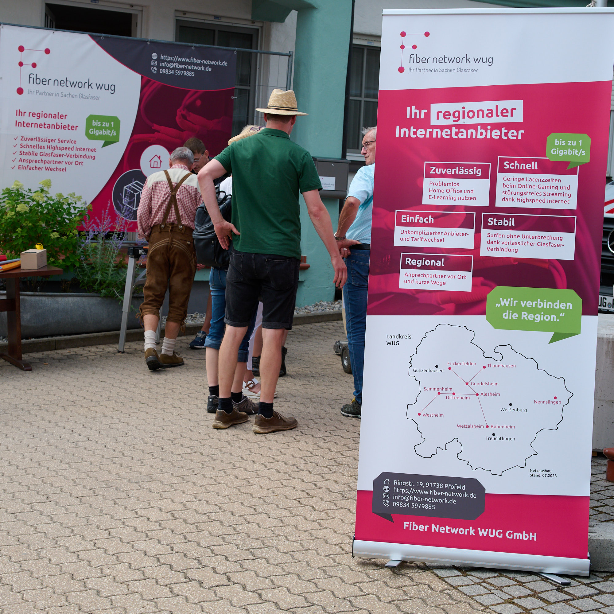Der Messestand der Fiber Network beim Flurumritt in Pfofeld 2023