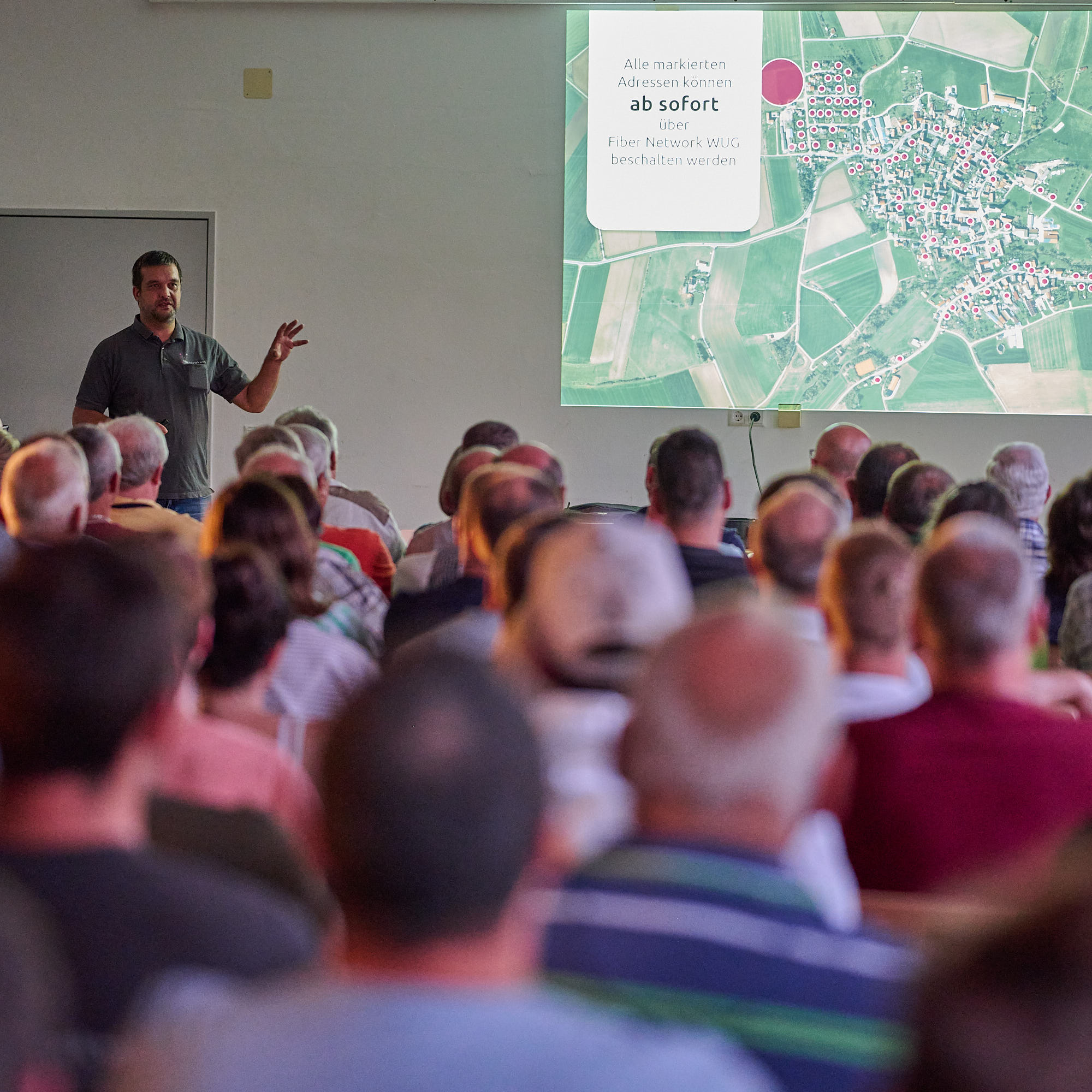 Marco Kleemann während der Präsentation bei der Infoveranstaltung in Geilsheim