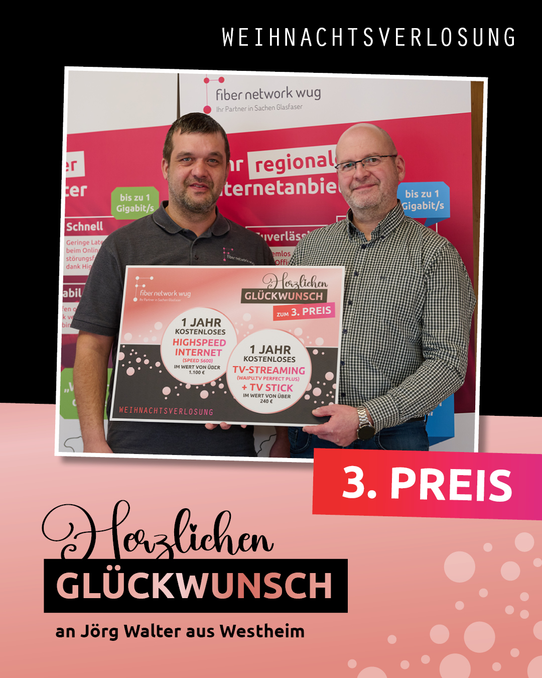 Der 3. Platz der Weihnachtsverlosung geht an J&ouml;rg Walter