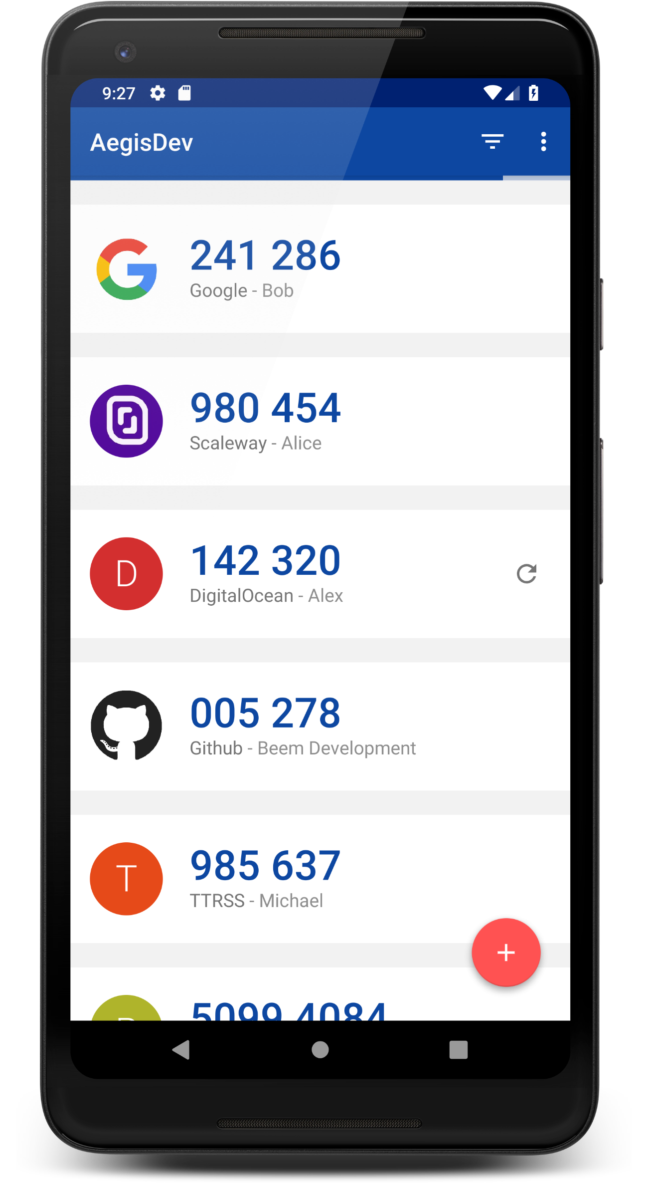 Ein Screenshot der App Aegis